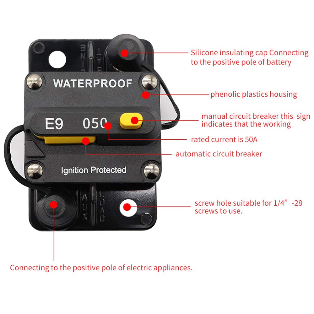 50 amp 12V - 72V DC Circuit Breaker V4805