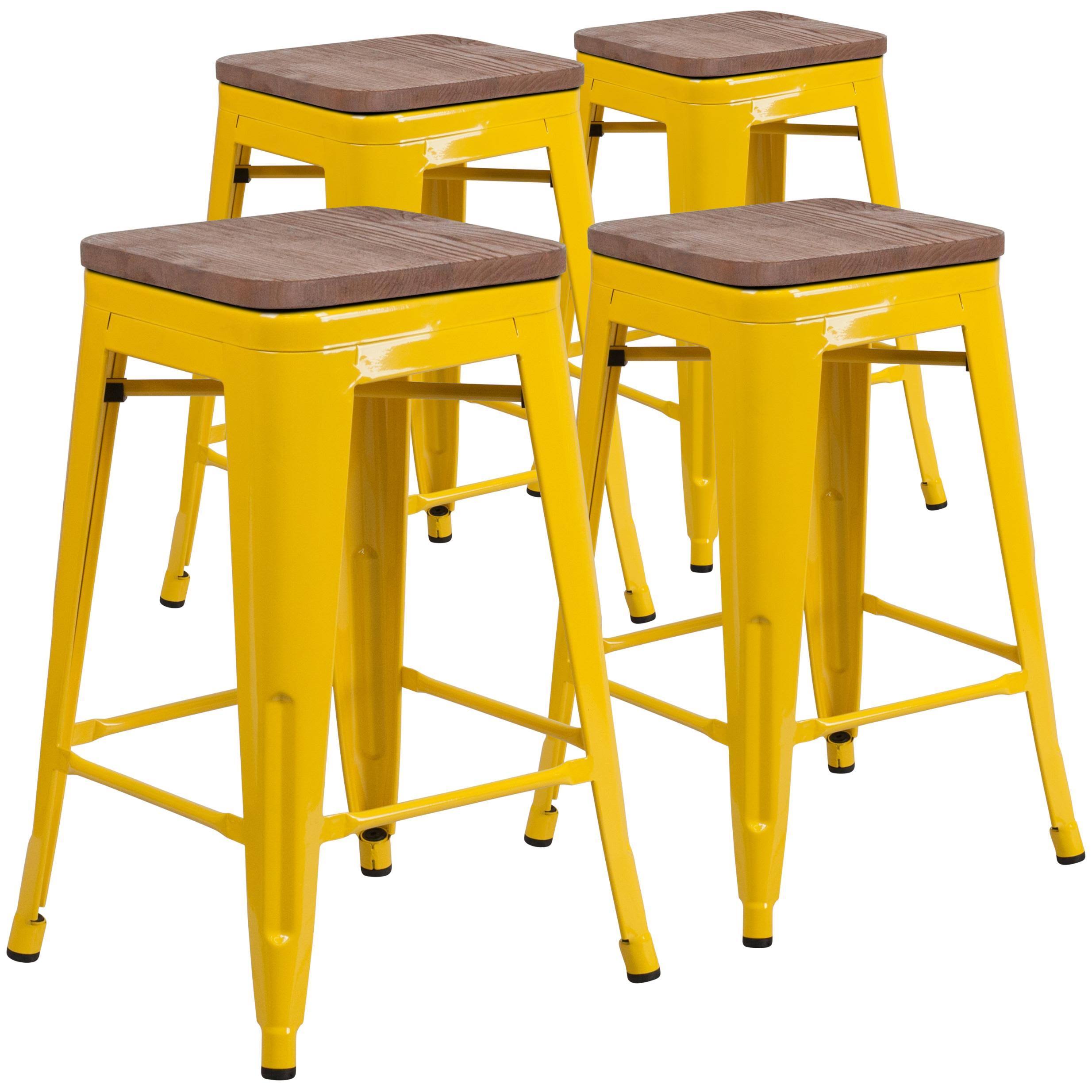 Orange 4 Pk Metal Counter Height Stool O895841