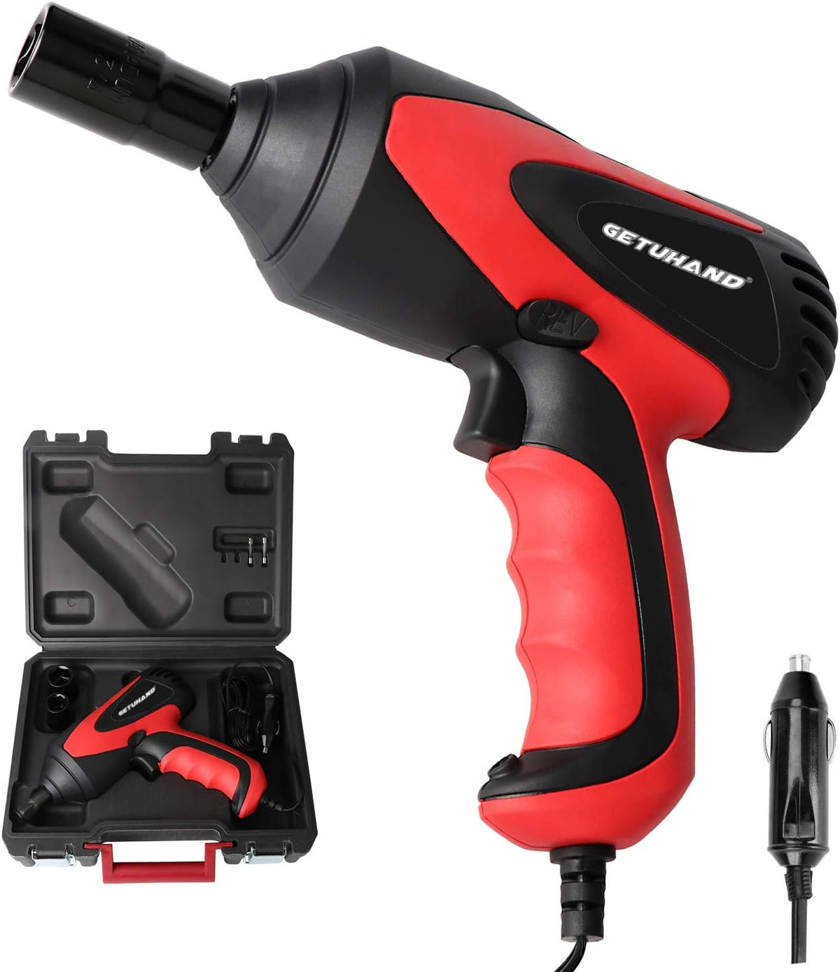 1/2 Inch 12 Volt Portable Electric Impact Wrench Kit with Sockets and Carry Case H45855