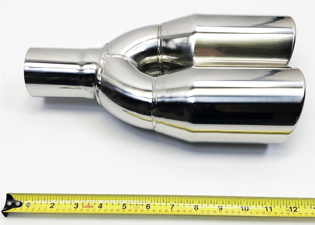 Dual Round Stainless Steel Exhaust Tip Pack of 2 T4132