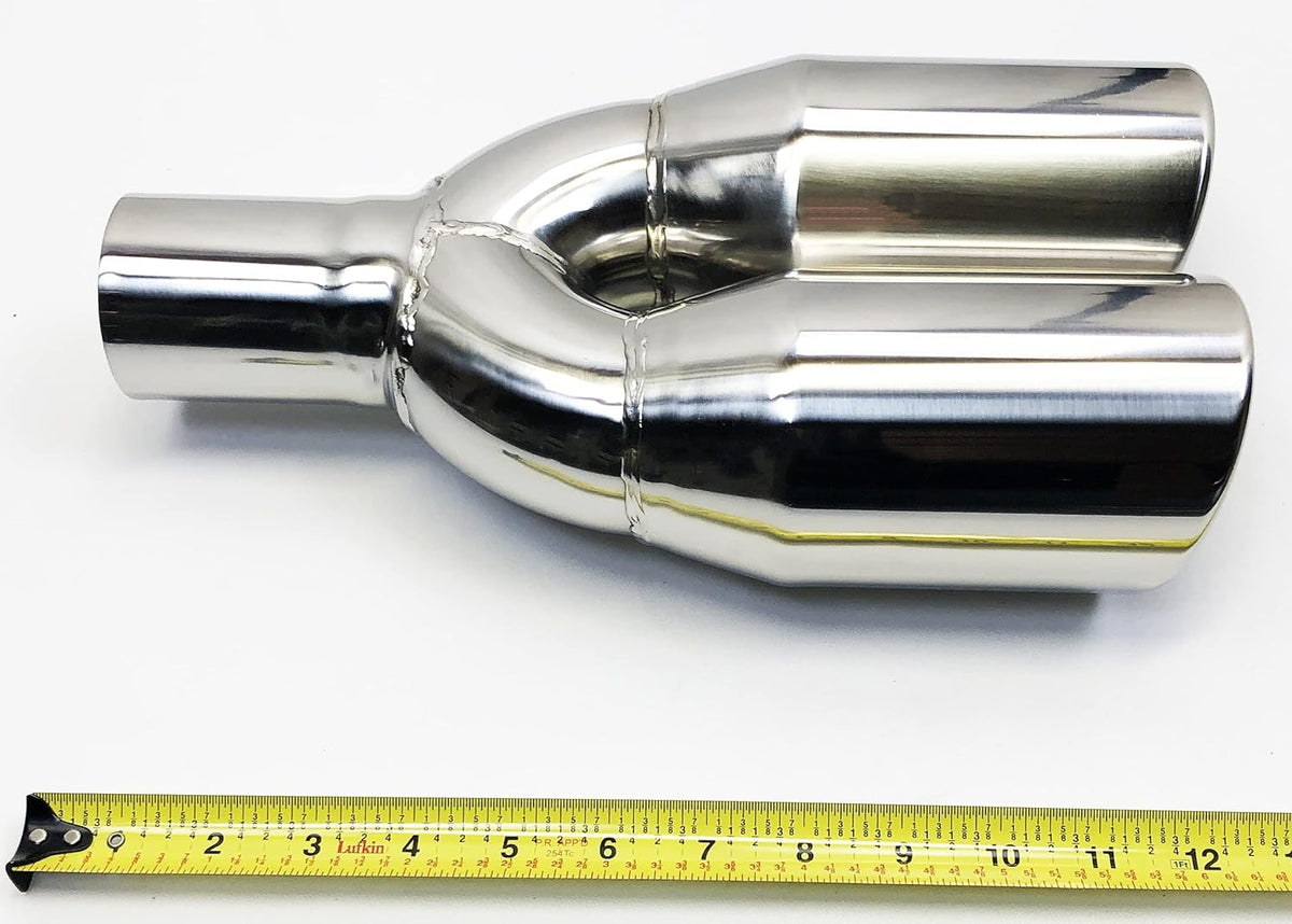 Dual Round Stainless Steel Exhaust Tip Pack of 2 T4132