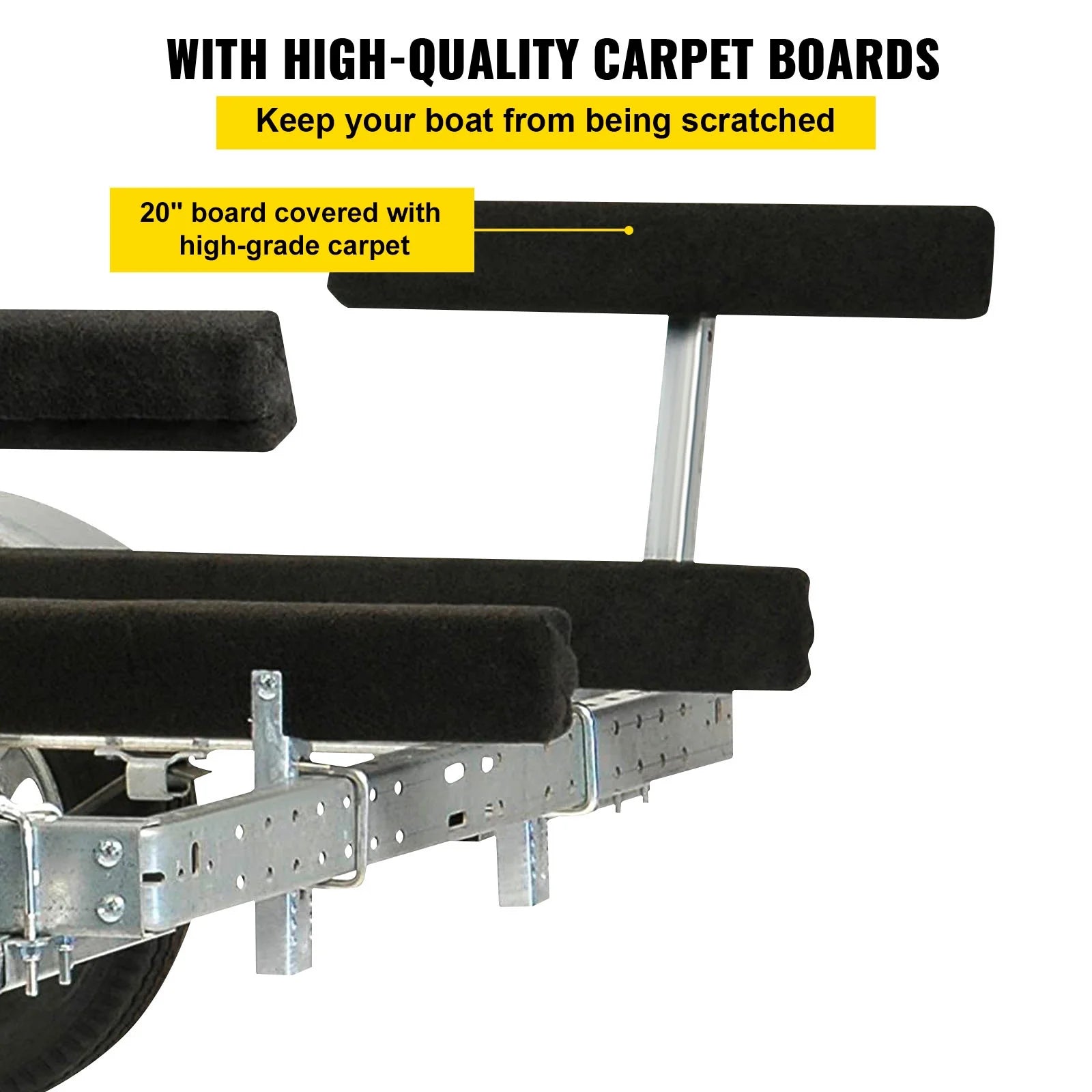 Galvanized Steel Trailer Guide-on with Carpet-padded Boards, One Pair L172