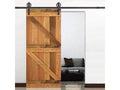 5-16ft Single Wood Sliding Barn Door Hardware Kit Black Carbon Steel N43508