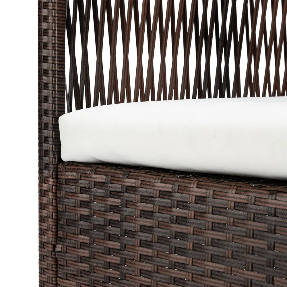 Brown Rattan Outdoor Sofa Set F37089