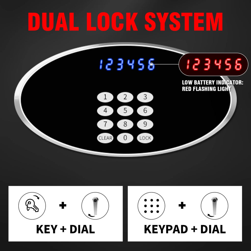Fireproof Security Safe Box with Keys & Pass Code Q4994