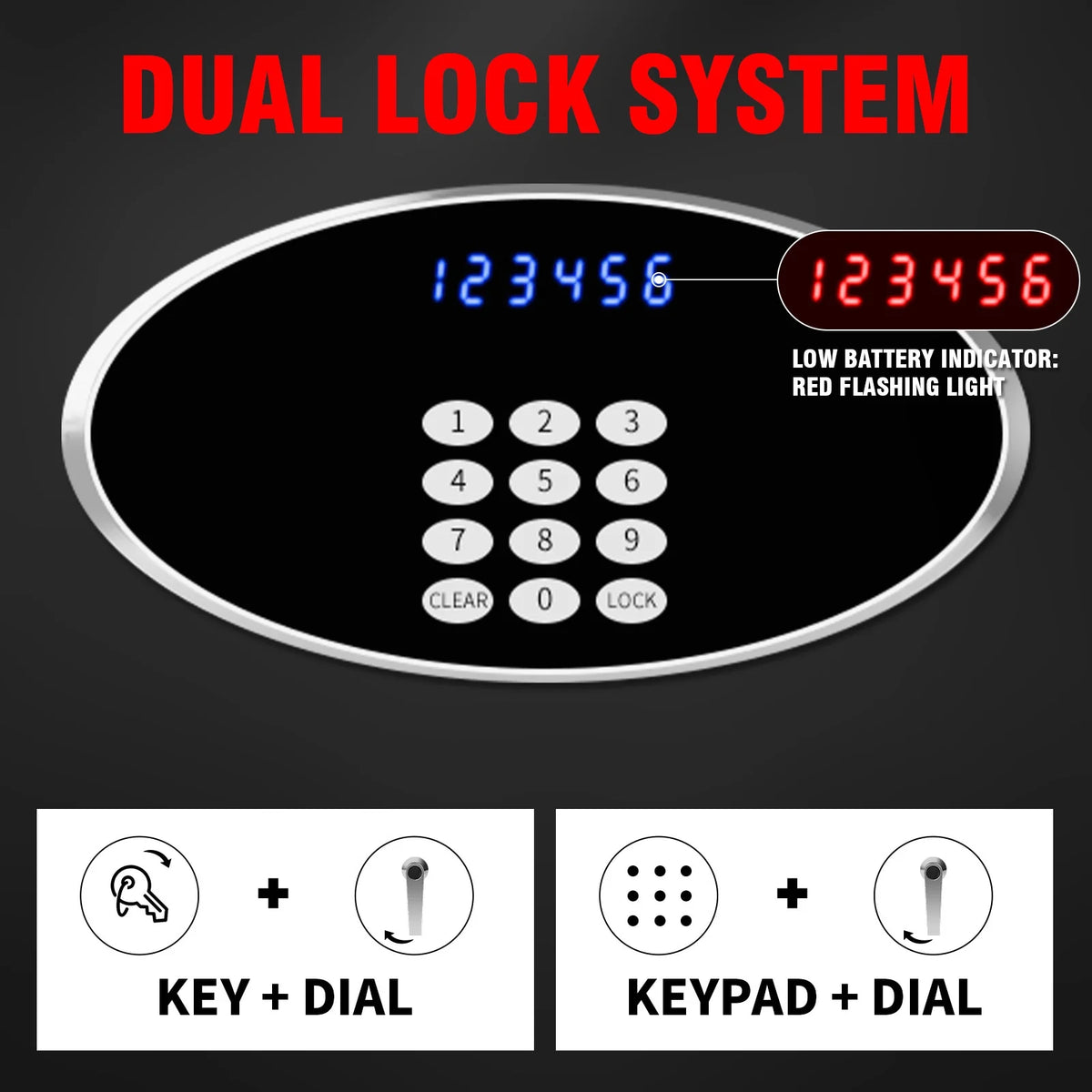 Fireproof Security Safe Box with Keys & Pass Code Q4994