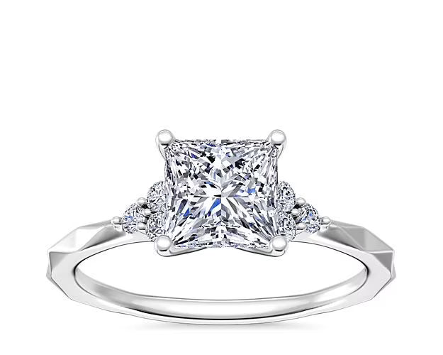 14K White Gold Princess Cut Diamond Ring R19545