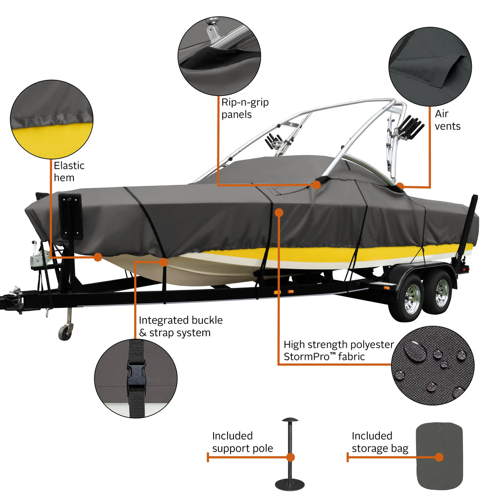 Heavy-Duty Ski & Wakeboard Tower Boat Cover S467228