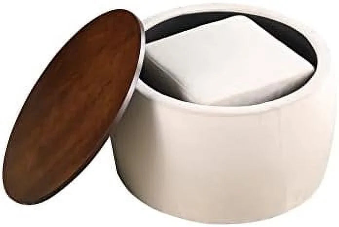 Blue Velvet Ottoman with Wooden Lid K40496