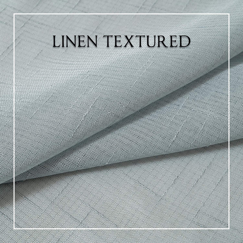 2 Panels Sheer Linen Curtains W 25 x L 40 Inches Teal K477