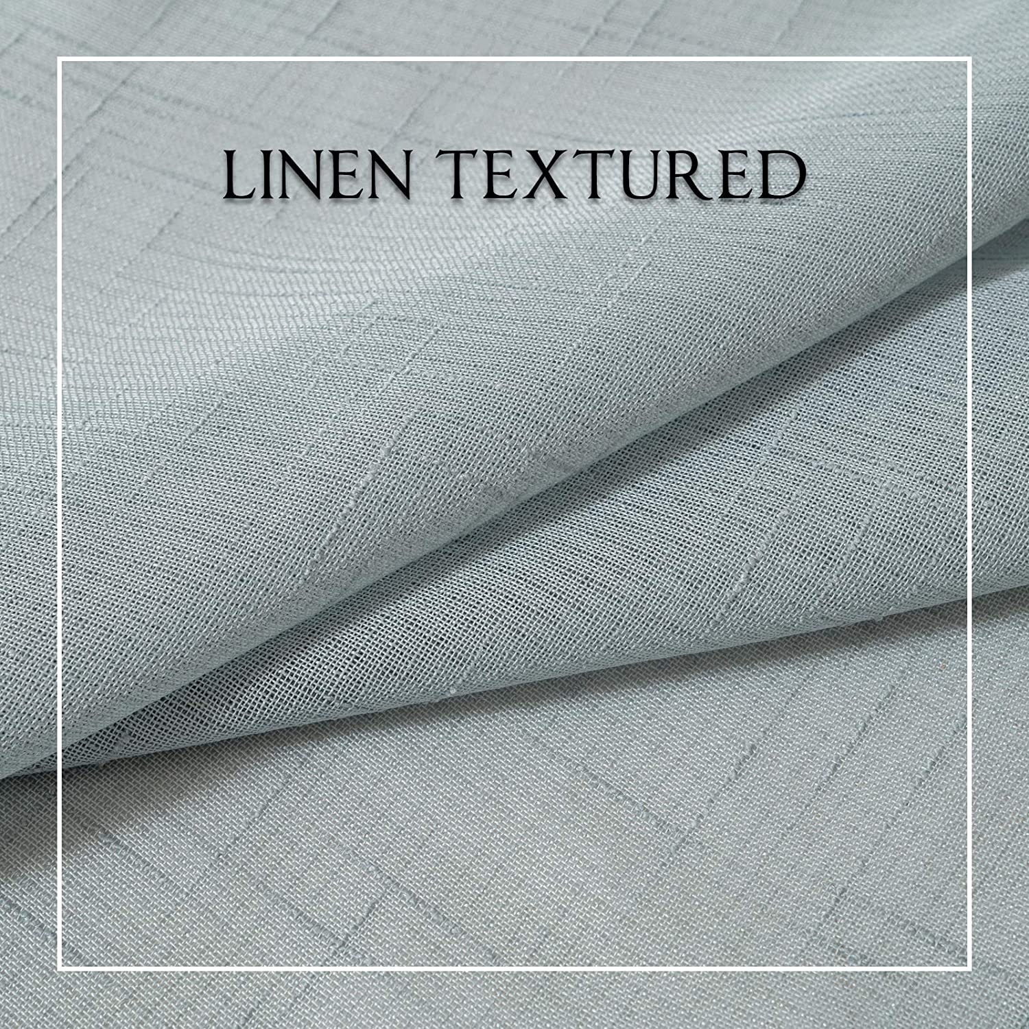 2 Panels Sheer Linen Curtains W 25 x L 40 Inches Teal K477