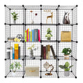 16-Cube Metal Wire Cube Storage Shelves Organizer Bookcase D9733