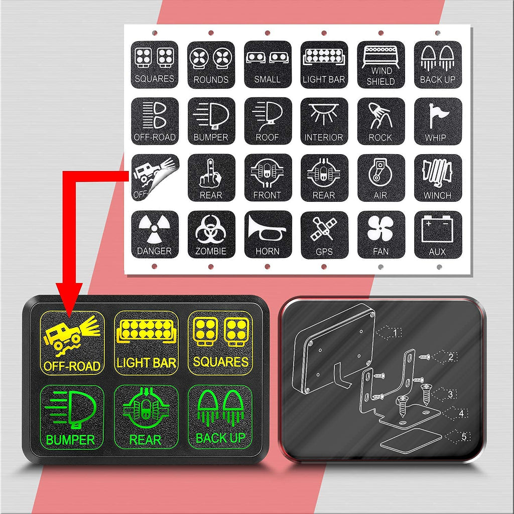 6 Gang LED Switch Panel with Relay System Circuit Control Box C429