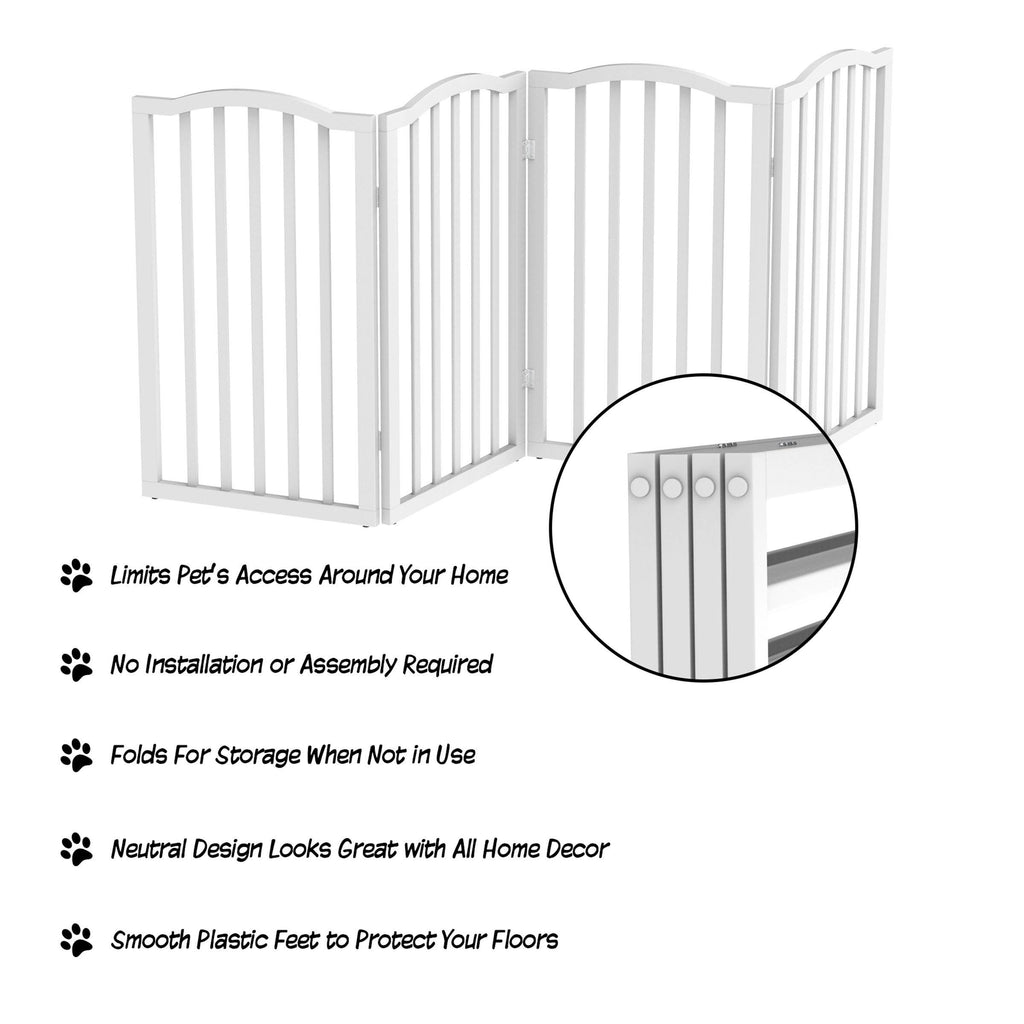 Freestanding 4-Panel Pet Gate Brown T3973