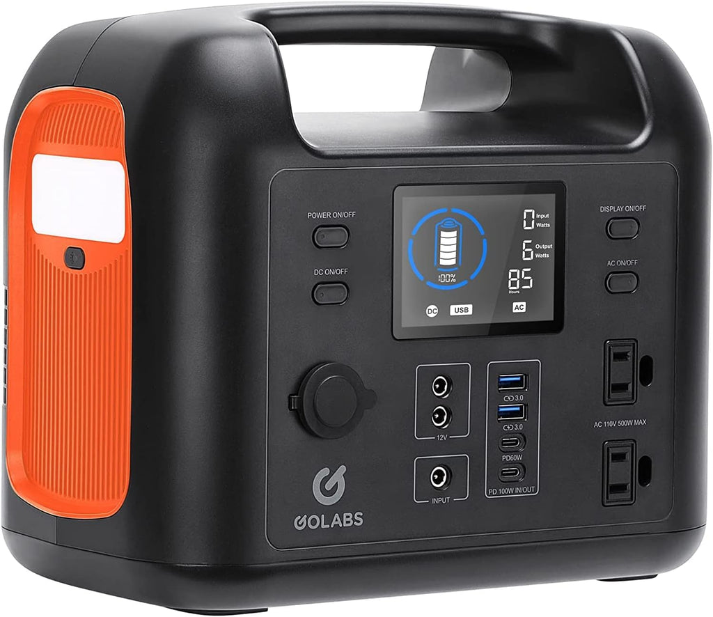 Portable Power Station 518Wh LiFePO4 Battery Backup 500W Pure Sine Wave AC Outlet S239