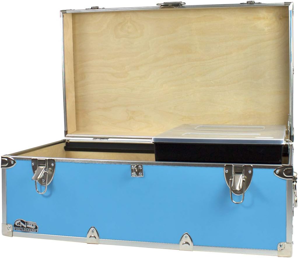 Footlockers Storage Chest with Organizer Tray, 32 x 18 x 13.5 Inches, Hot Pink L378695