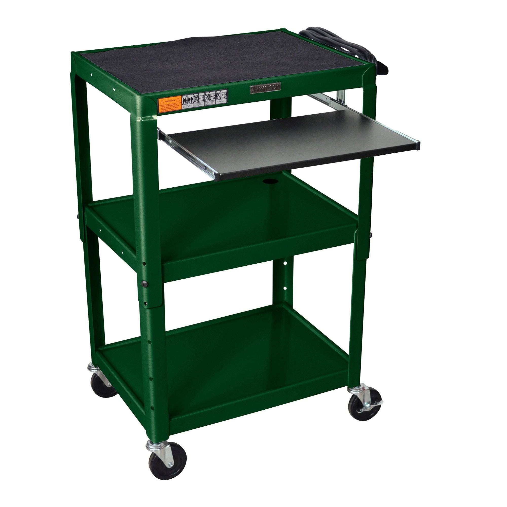 Adjustable Steel Utility Cart with Keyboard Shelf Yellow T871
