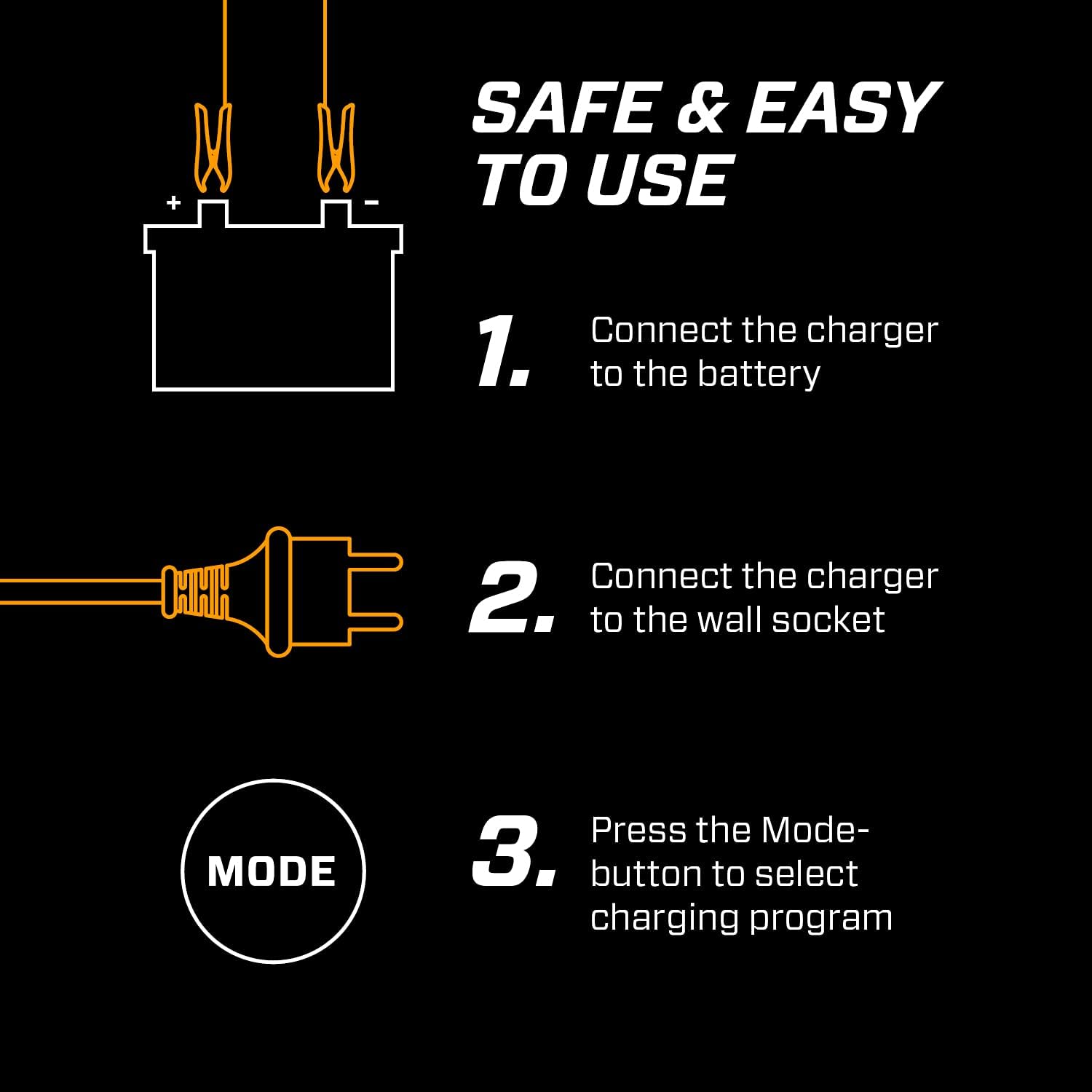 12V Battery Charger, Black, Pack of 2 B1675