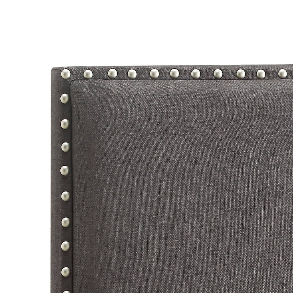 Gray Full Queen Size Wooden Headboard Q709