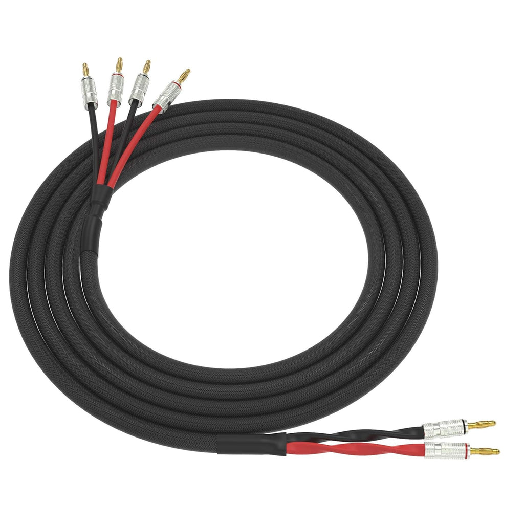 Black 3 Feet Speaker Cable with Gold Plated Banana Plugs Y900