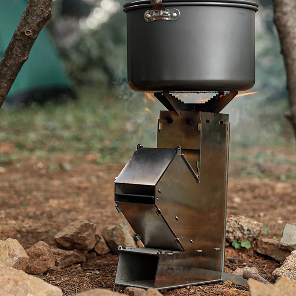 Portable Stainless Steel Wood Burning Rocket Stove G19347