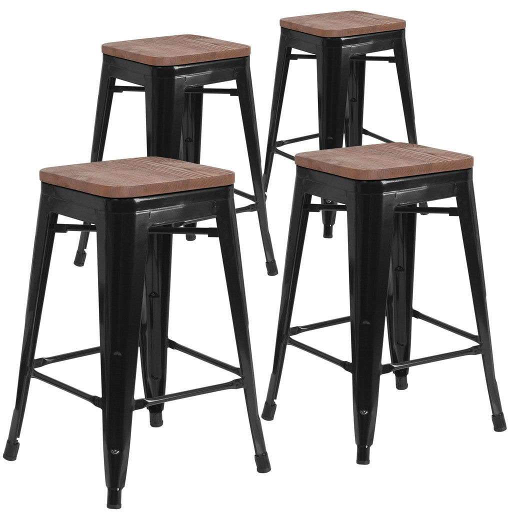 Orange 4 Pk Metal Counter Height Stool O895841