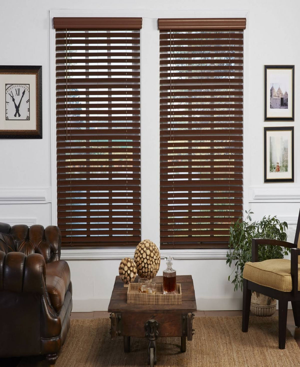 Cordless Faux Wood Venetian Blind D314001