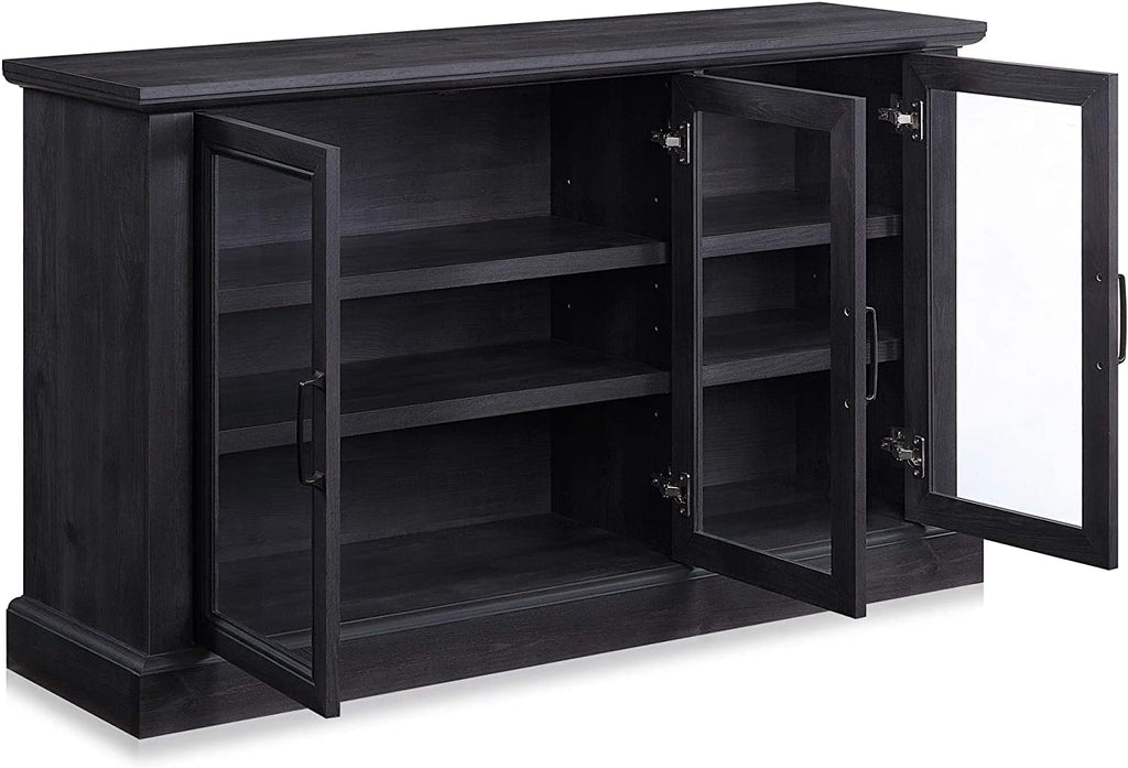 Rustic Grey Wood Sideboard Buffet Entertainment Center with Storage Cabinet P581160