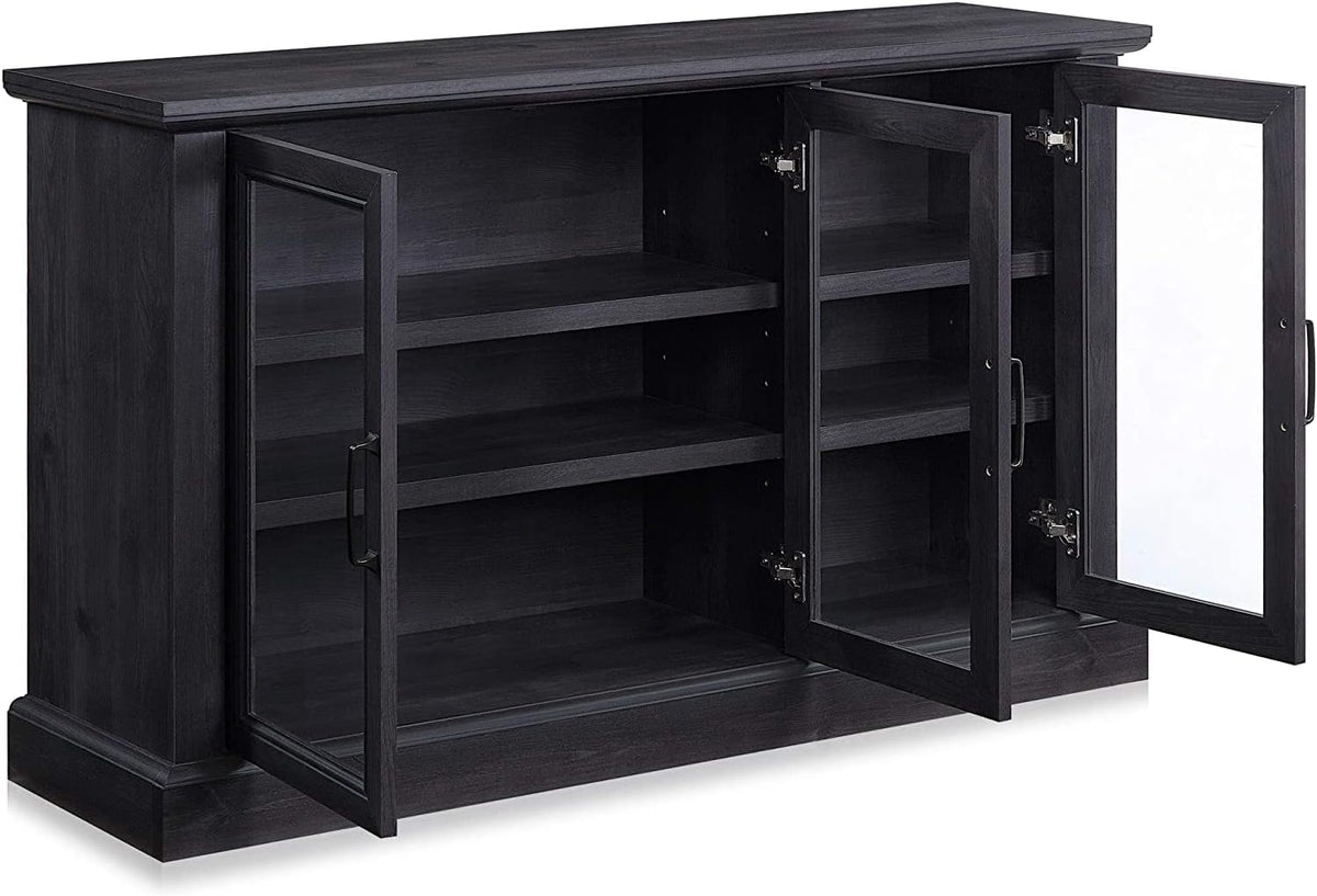 Rustic Grey Wood Sideboard Buffet Entertainment Center with Storage Cabinet P581160