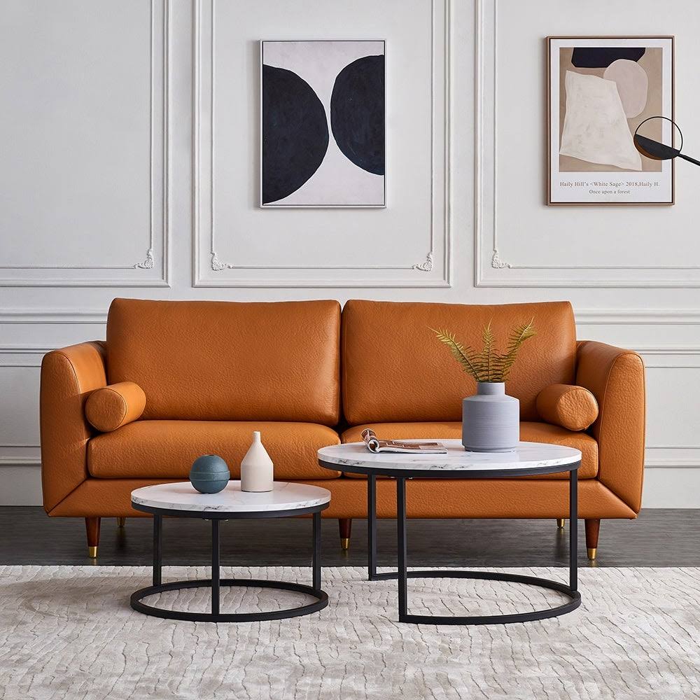 White Nesting Coffee Table with Black Frame R663
