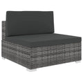 Gray Poly Rattan Sectional Middle Seat with Cushions R7599
