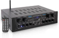 500W 4 Channel Bluetooth Amplifier with AUX IN, FM, USB, Microphone IN L14998