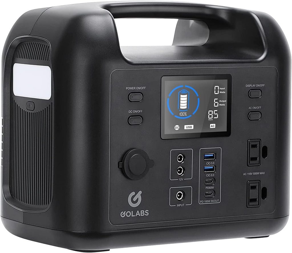 Portable Power Station 518Wh LiFePO4 Battery Backup 500W Pure Sine Wave AC Outlet S239