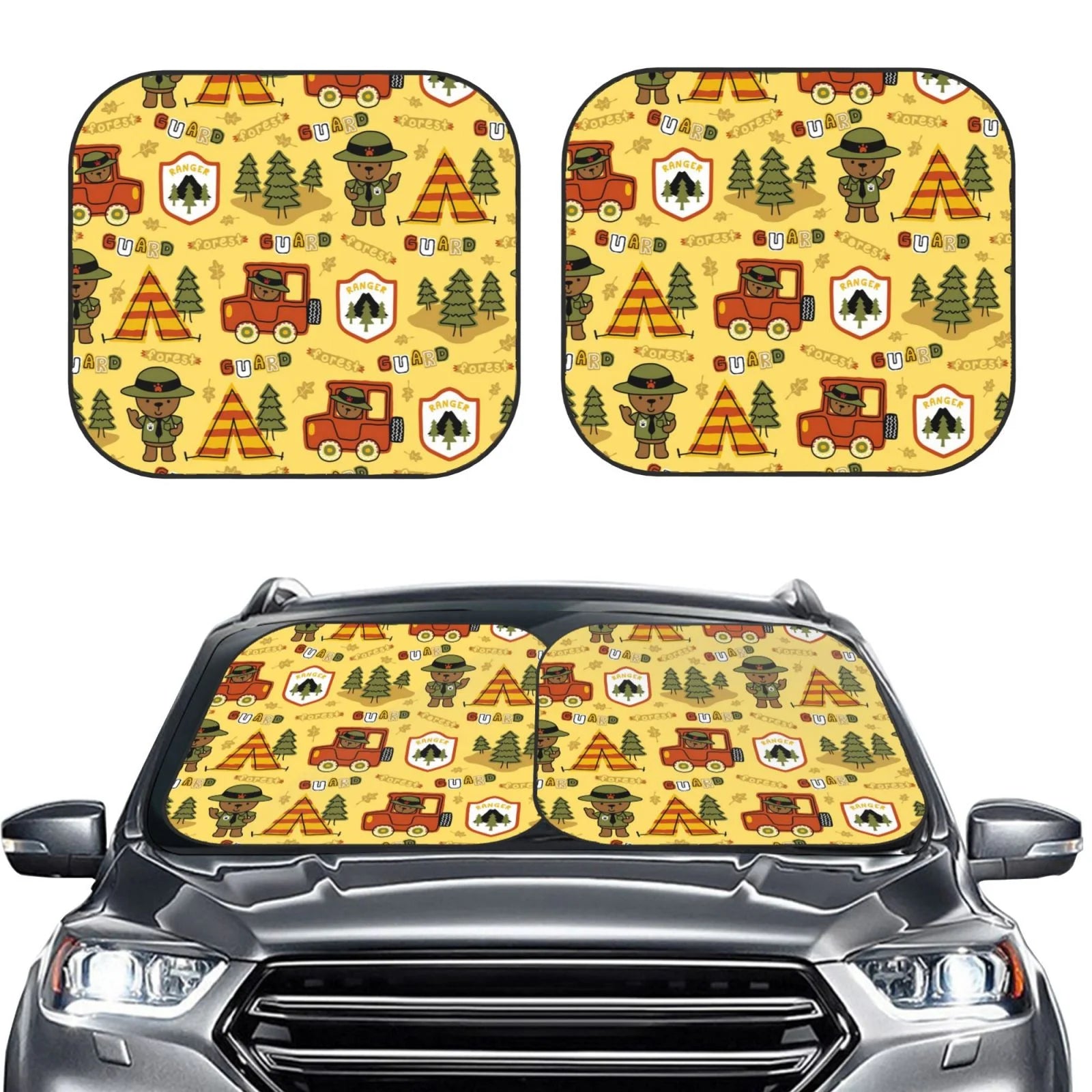 2 Piece Car Windshield Sun Shade O56635