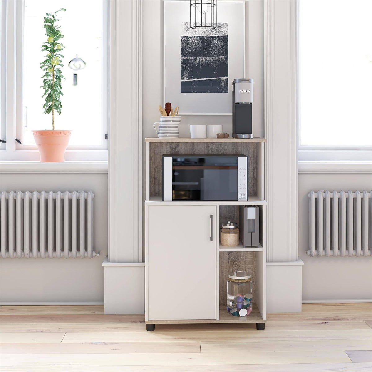 White Microwave Cart R426623