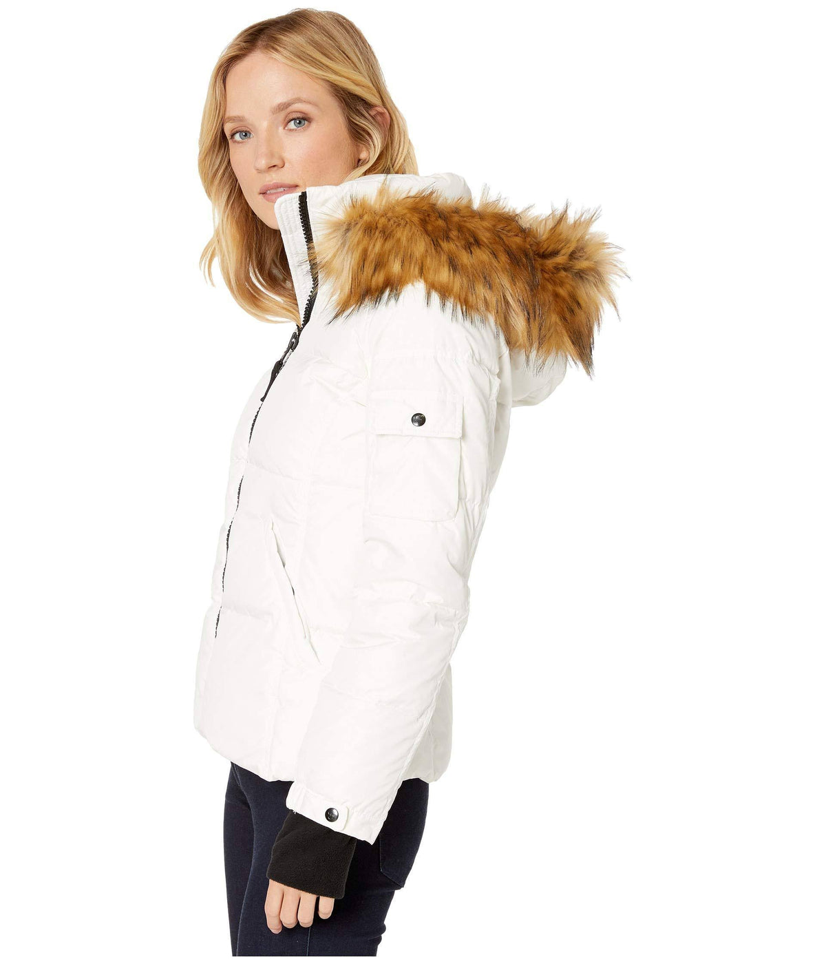 Matte Faux Fur White/Natural Large I7526