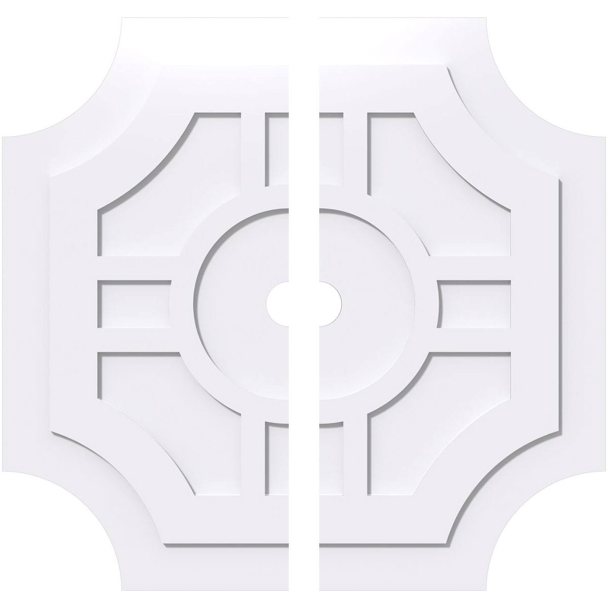 38 inchod x 3 inchid x 12 1/2 inchc x 1 inchp PVC Contemporary Ceiling Medallion Z552