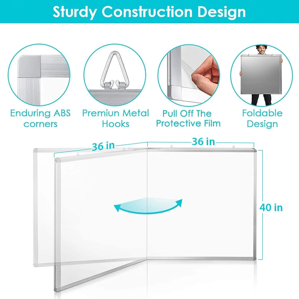 Large Magnetic Whiteboard 72 x 40 with Pen Tray R28747