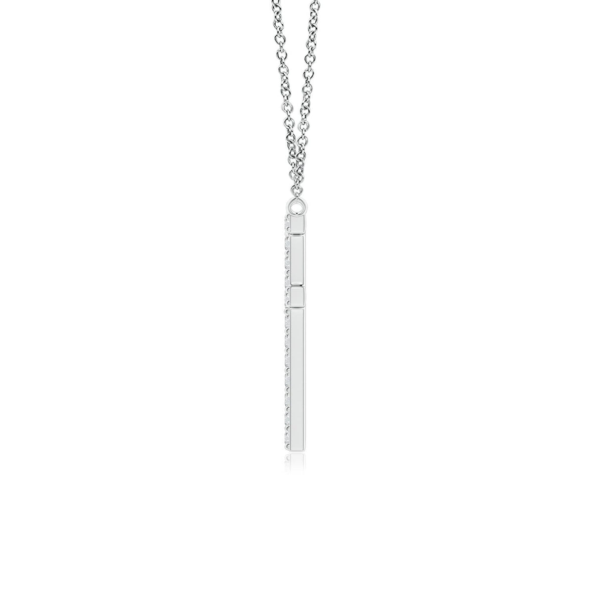 Natural Diamond Initials Pendant Necklace in 14K White Gold with 18 Inch Chain Z896161