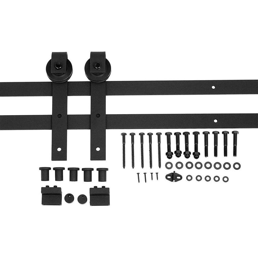White Gold Lines Painted Solid Core Barn Door 24X80 Y905071