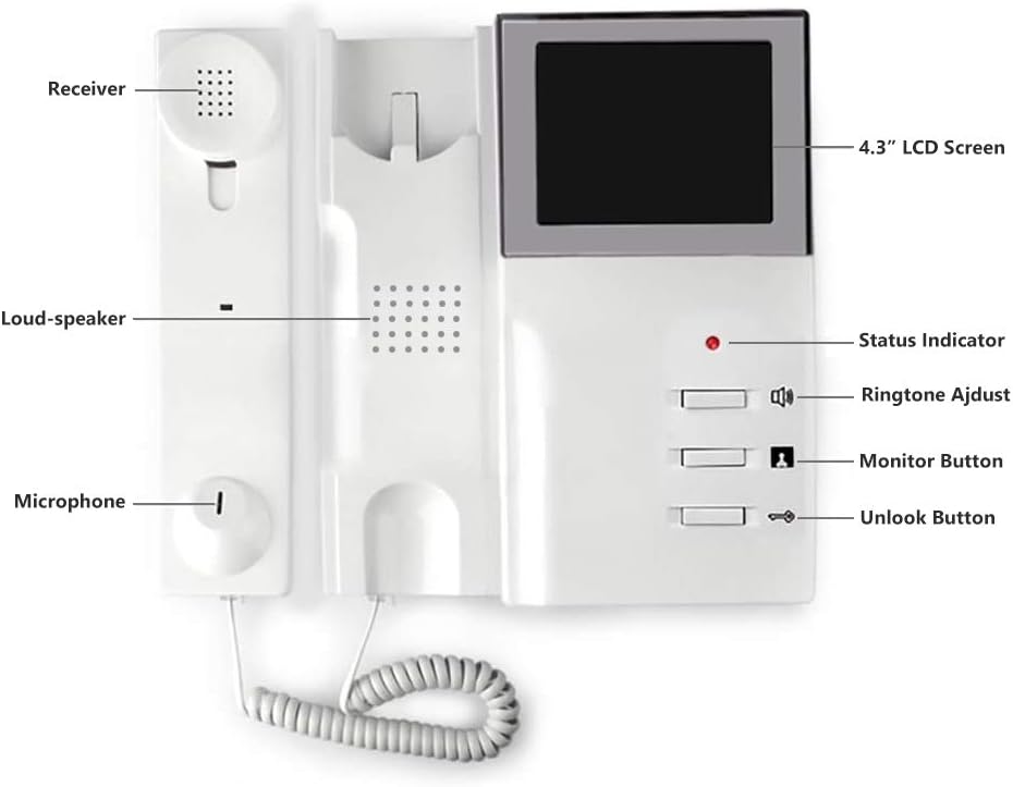 4.3 Inches Wired Video Door Phone System with LCD Monitor and IR Night Vision Camera H153