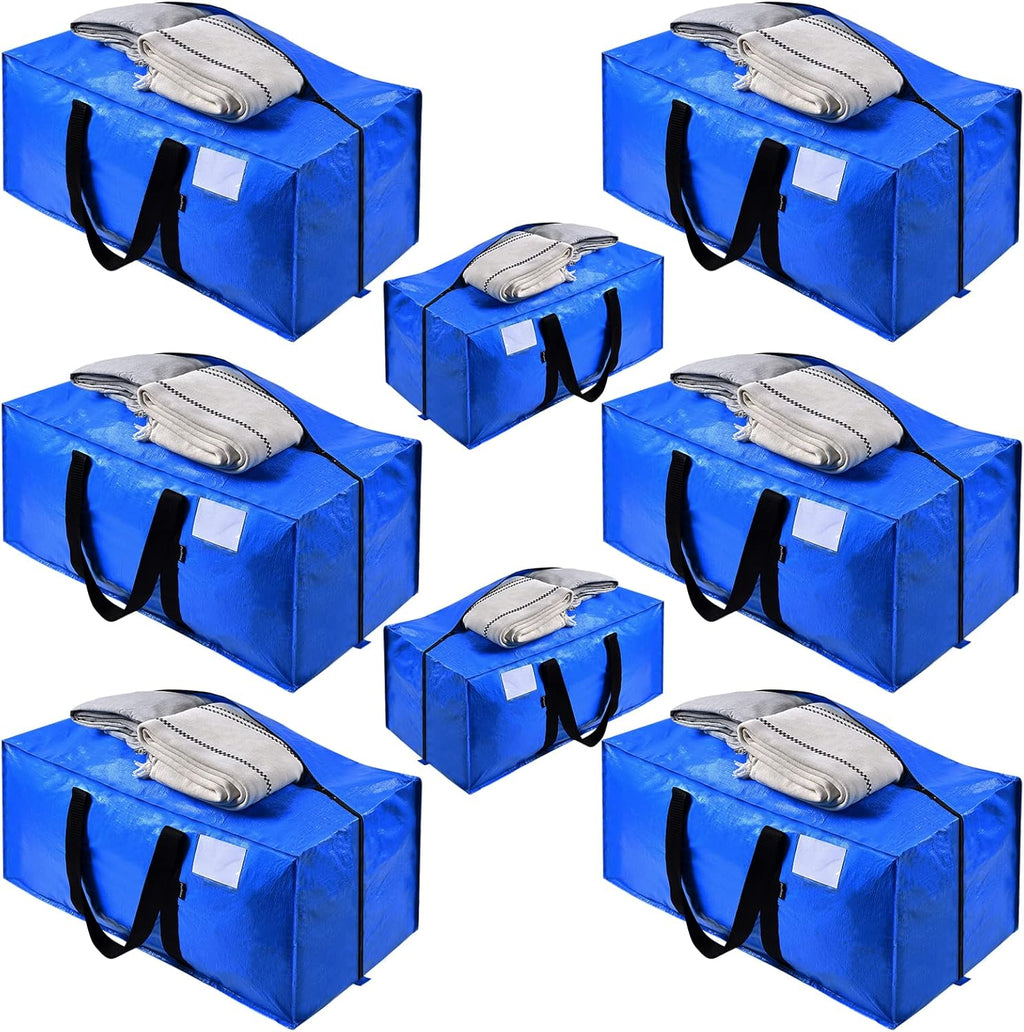 Blue Moving Totes with Backpack Straps, 8 Pack G891753