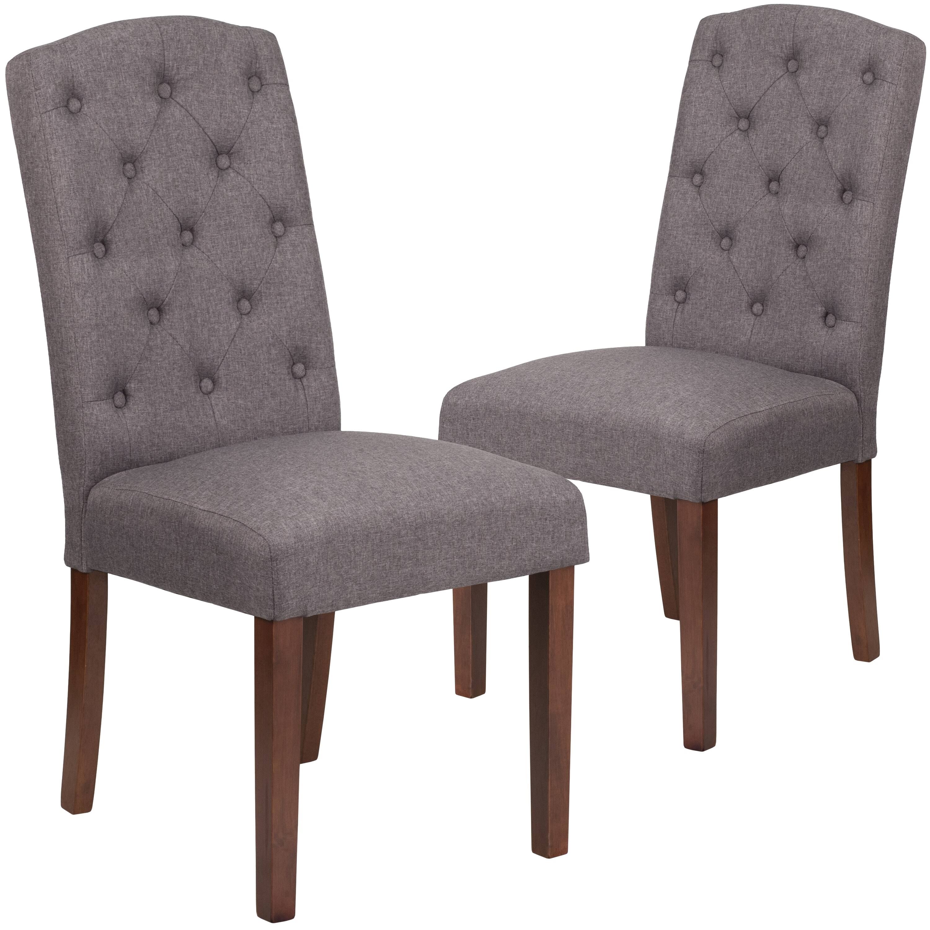 Gray Fabric Tufted Parsons Chair B878