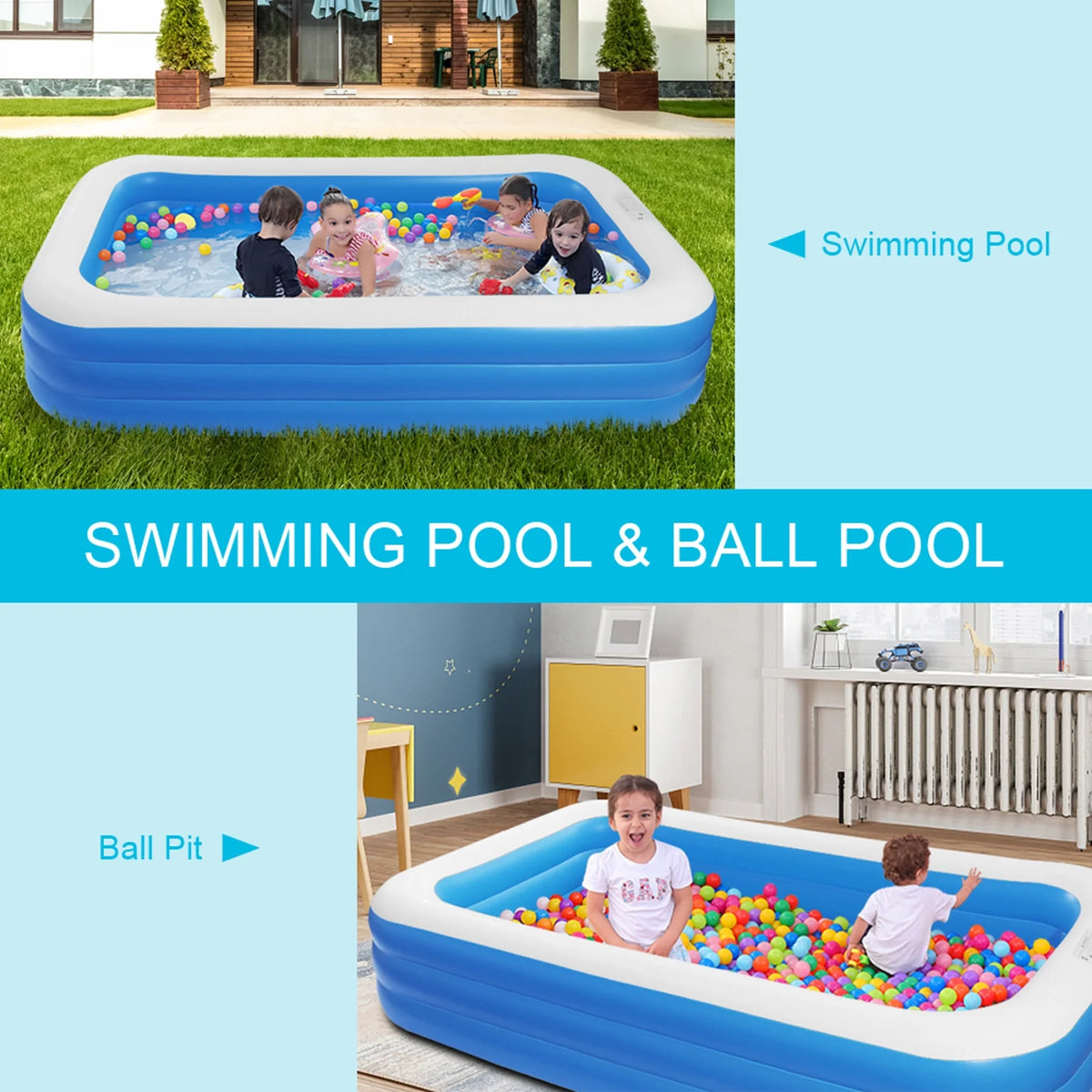 Inflatable Swimming Pool, 120" X 72" X 22" F35318