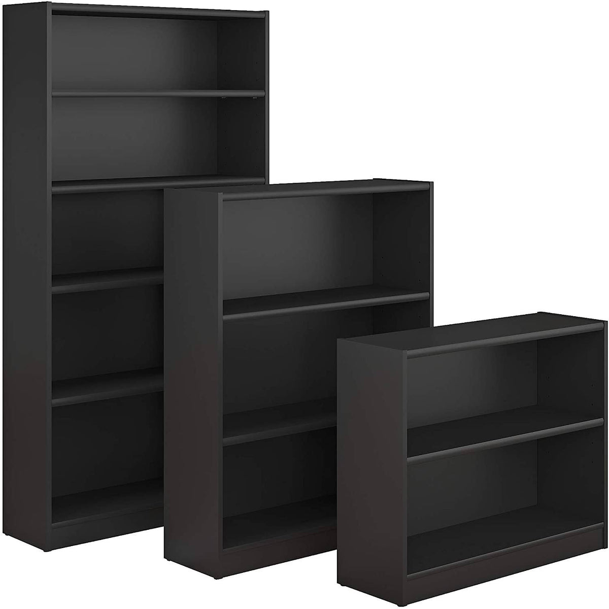 Black 5 Shelf Bookcase Set of 2 O860