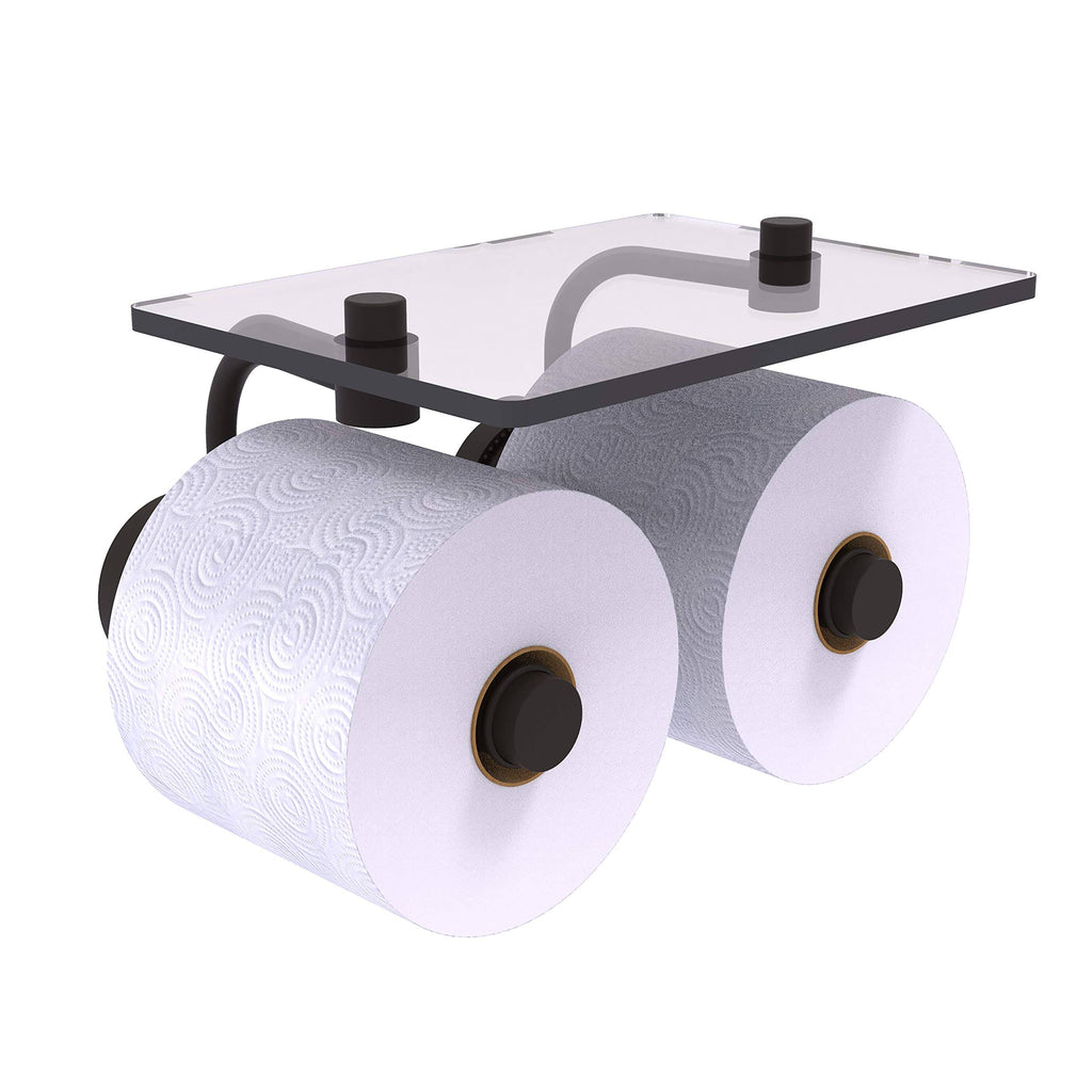 Oil Rubbed Bronze Wall Mount Toilet Paper Holder with Glass Shelf J98008