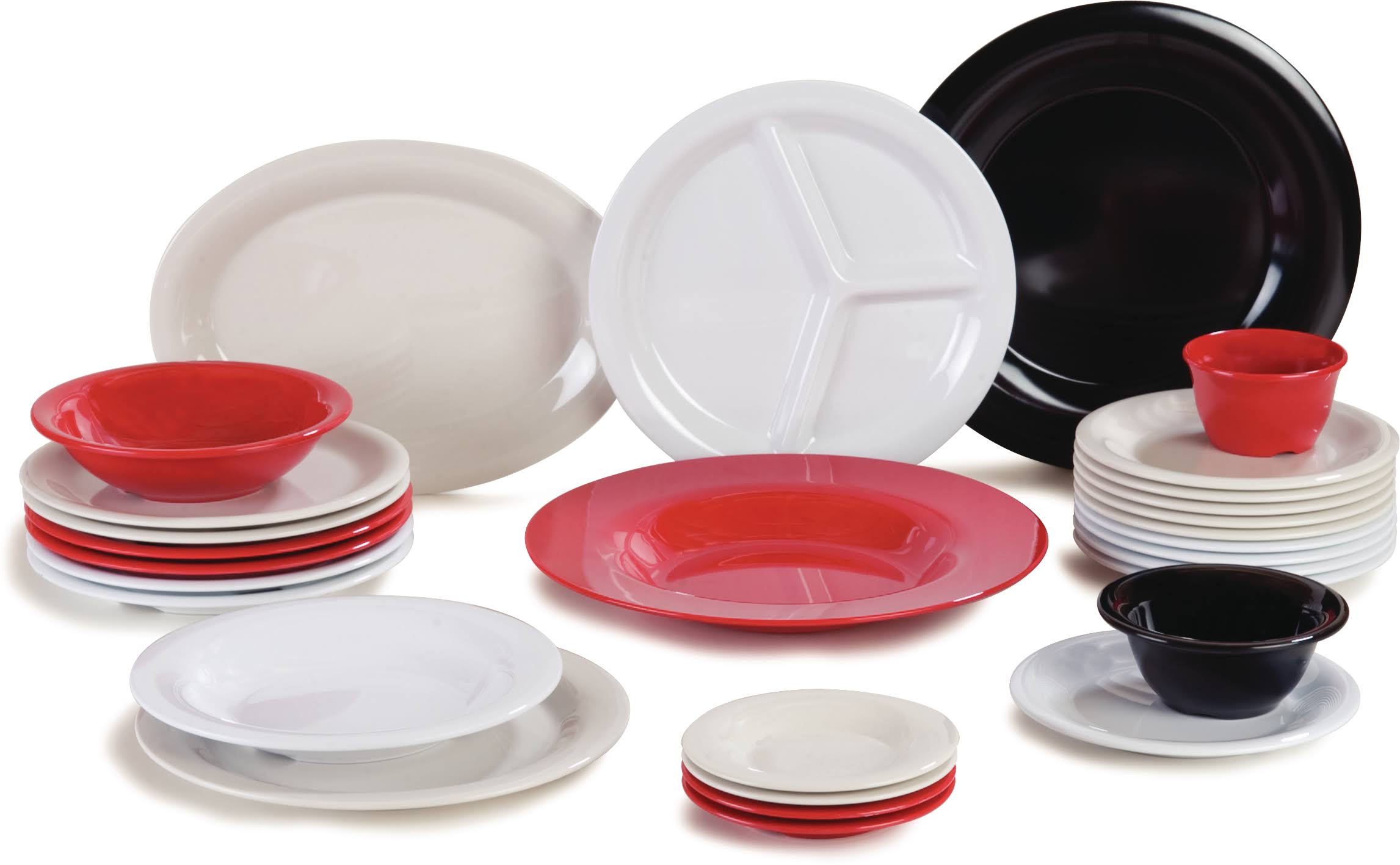 Red Melamine Wide Rim Pie Plate Z591849