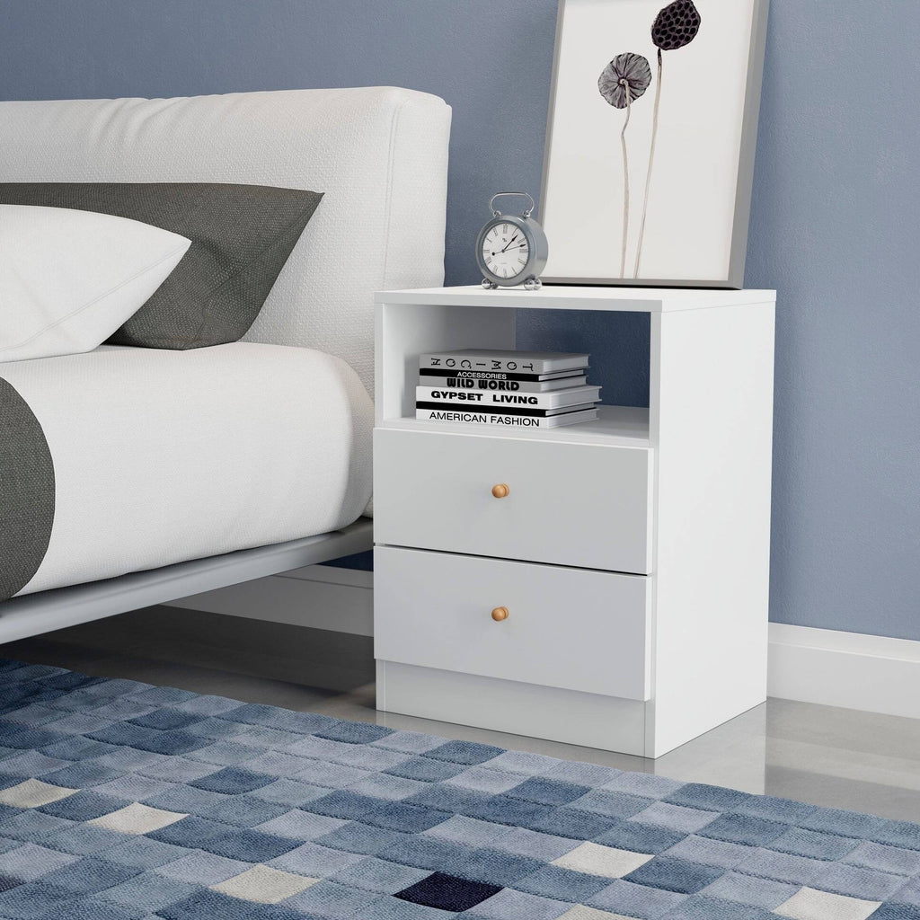 2-Drawer Brown Nightstand U202