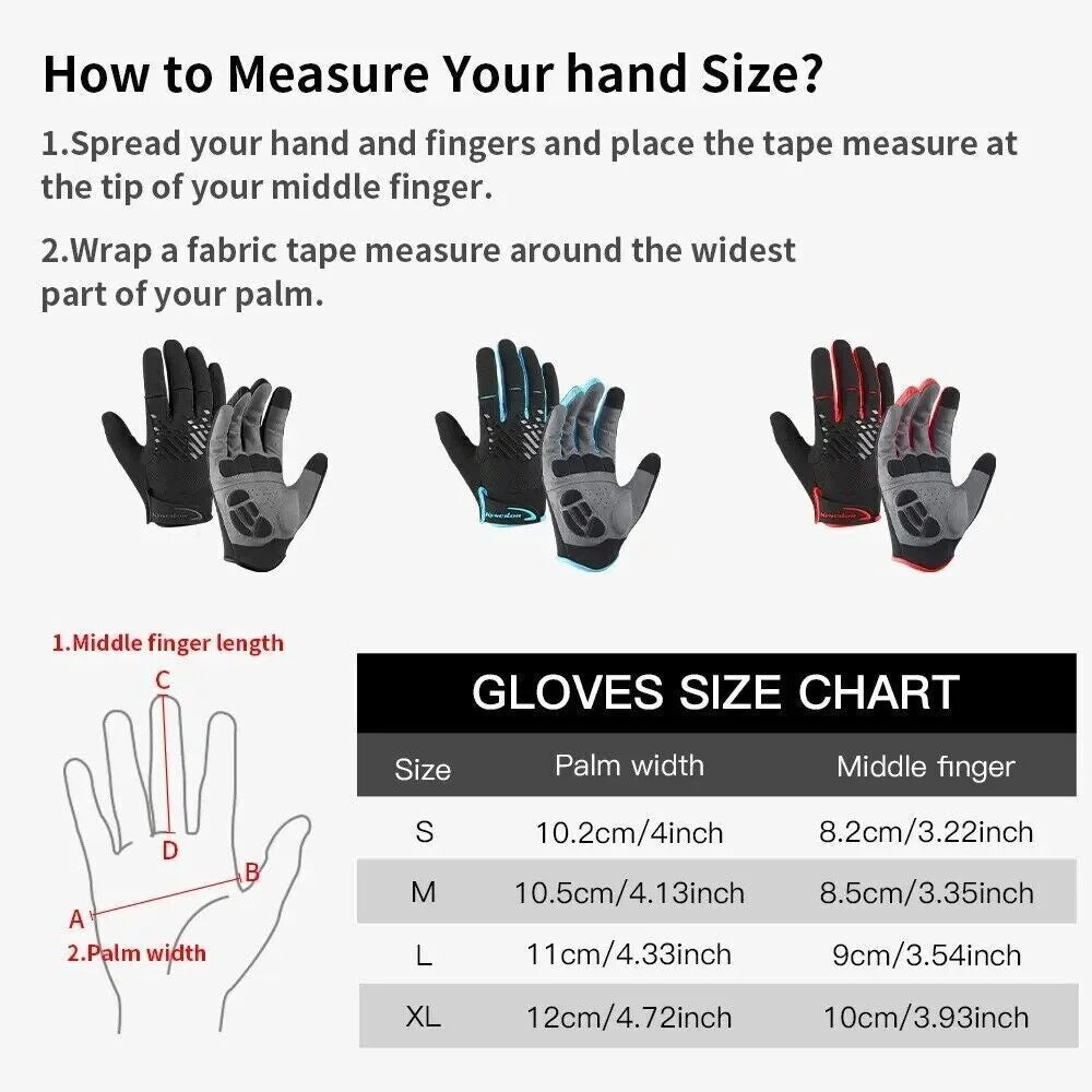 Full Finger Breathable Gel Pad Cycling Gloves L34196