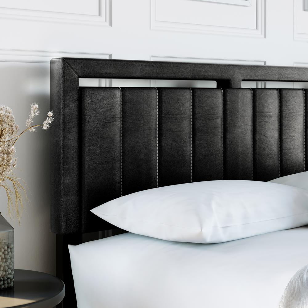 Faux Leather Upholstered Platform Bed V94723